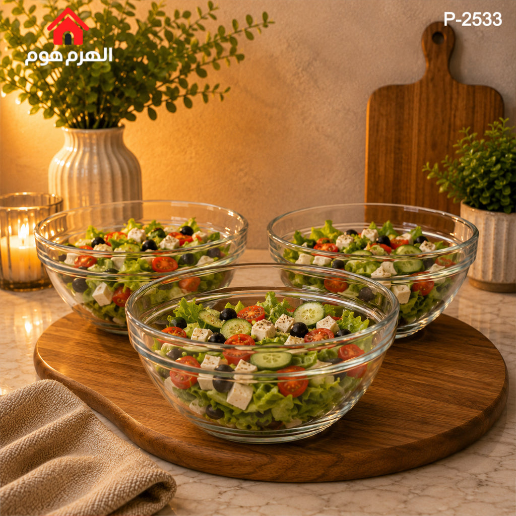 طقم زبادي زجاج 17 انش / 4