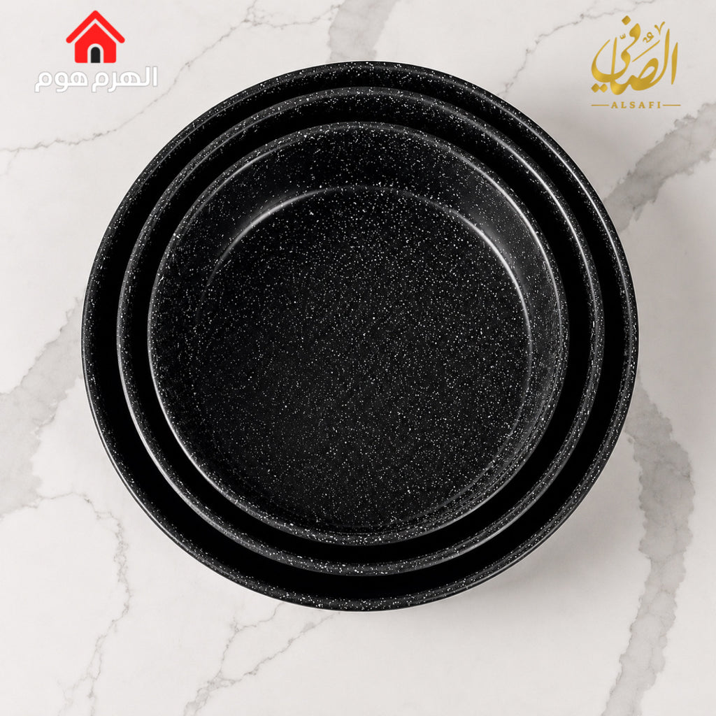 طقم صواني جرانيت أسود من براند الصافي - P-2506