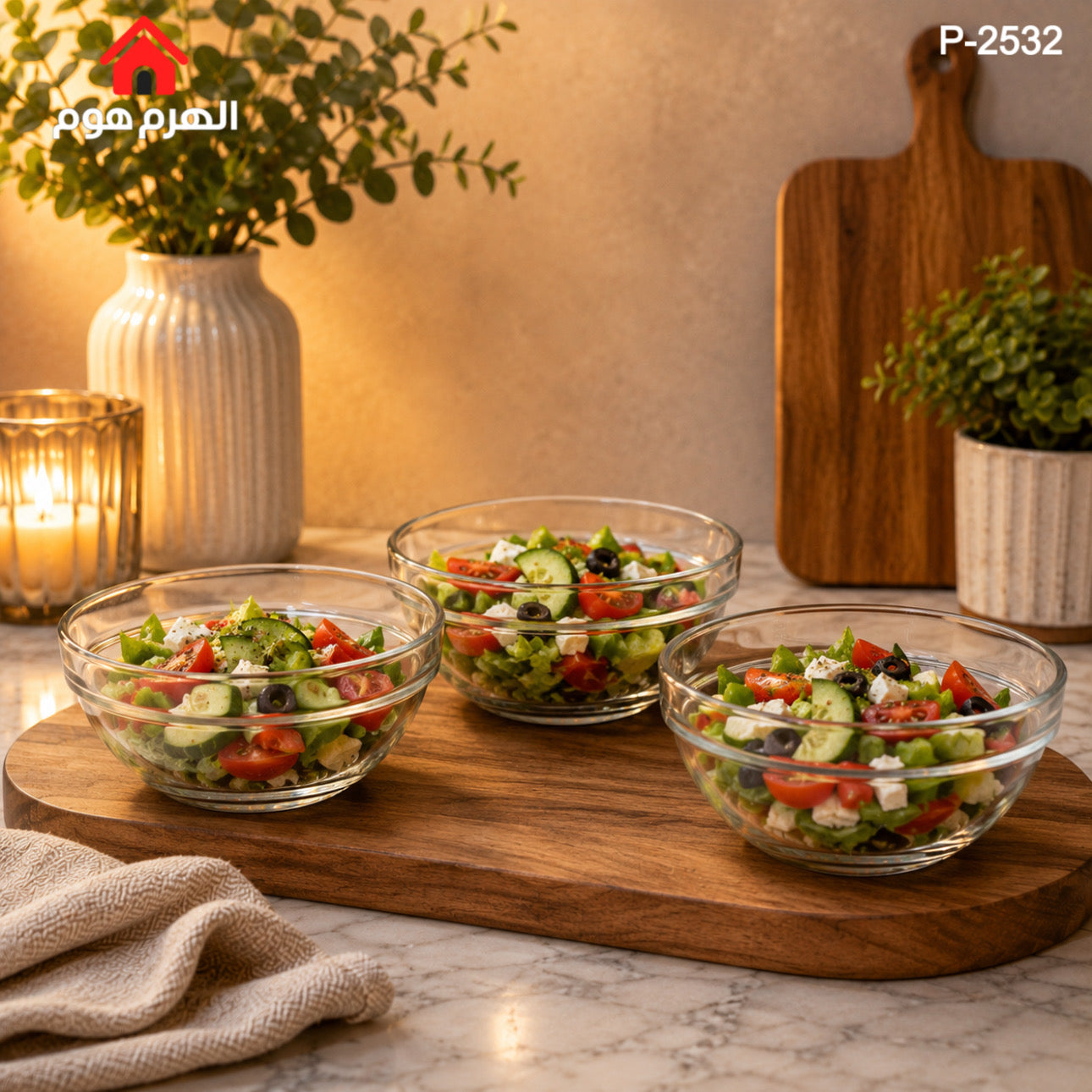 طقم زبادي زجاج 14 انش / 6