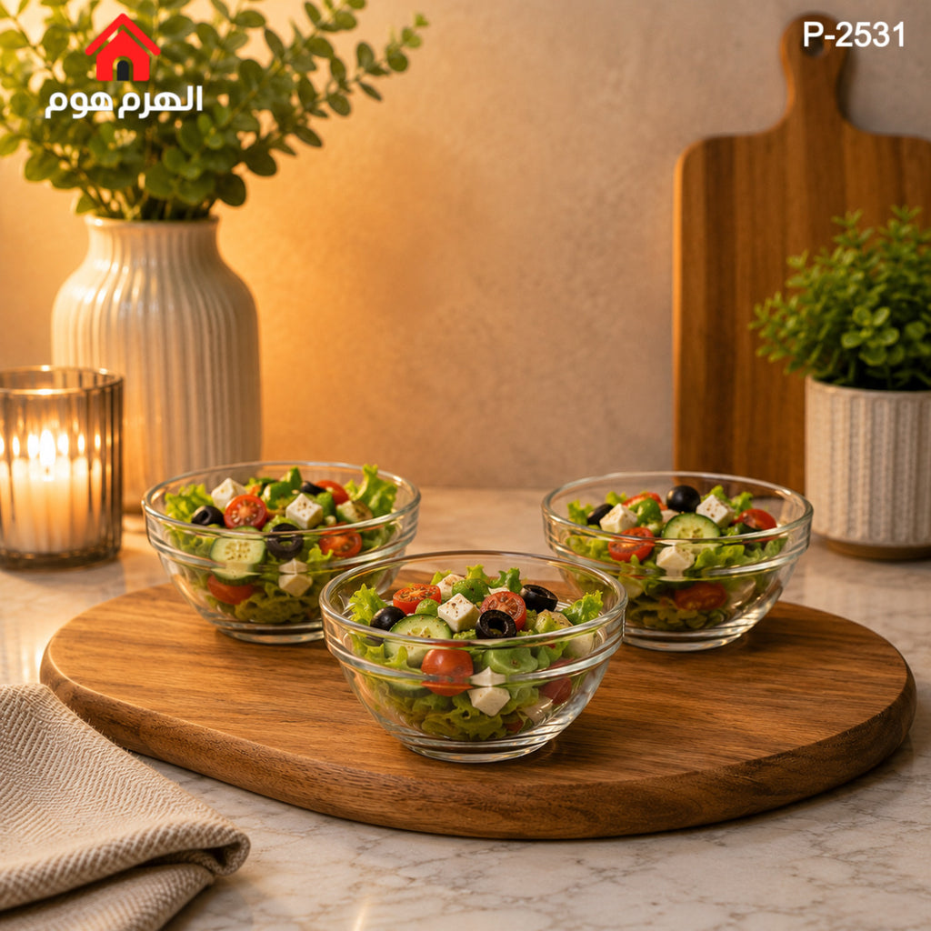 طقم زبادي زجاج 12 انش / 6