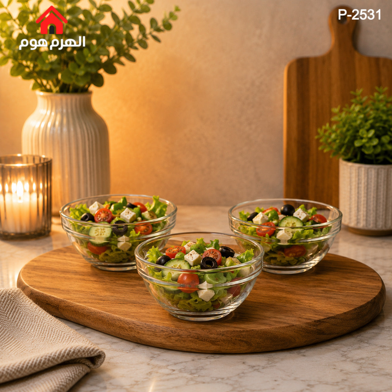 طقم زبادي زجاج 12 انش / 6