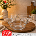 طقم زبادي زجاج 17 انش / 4